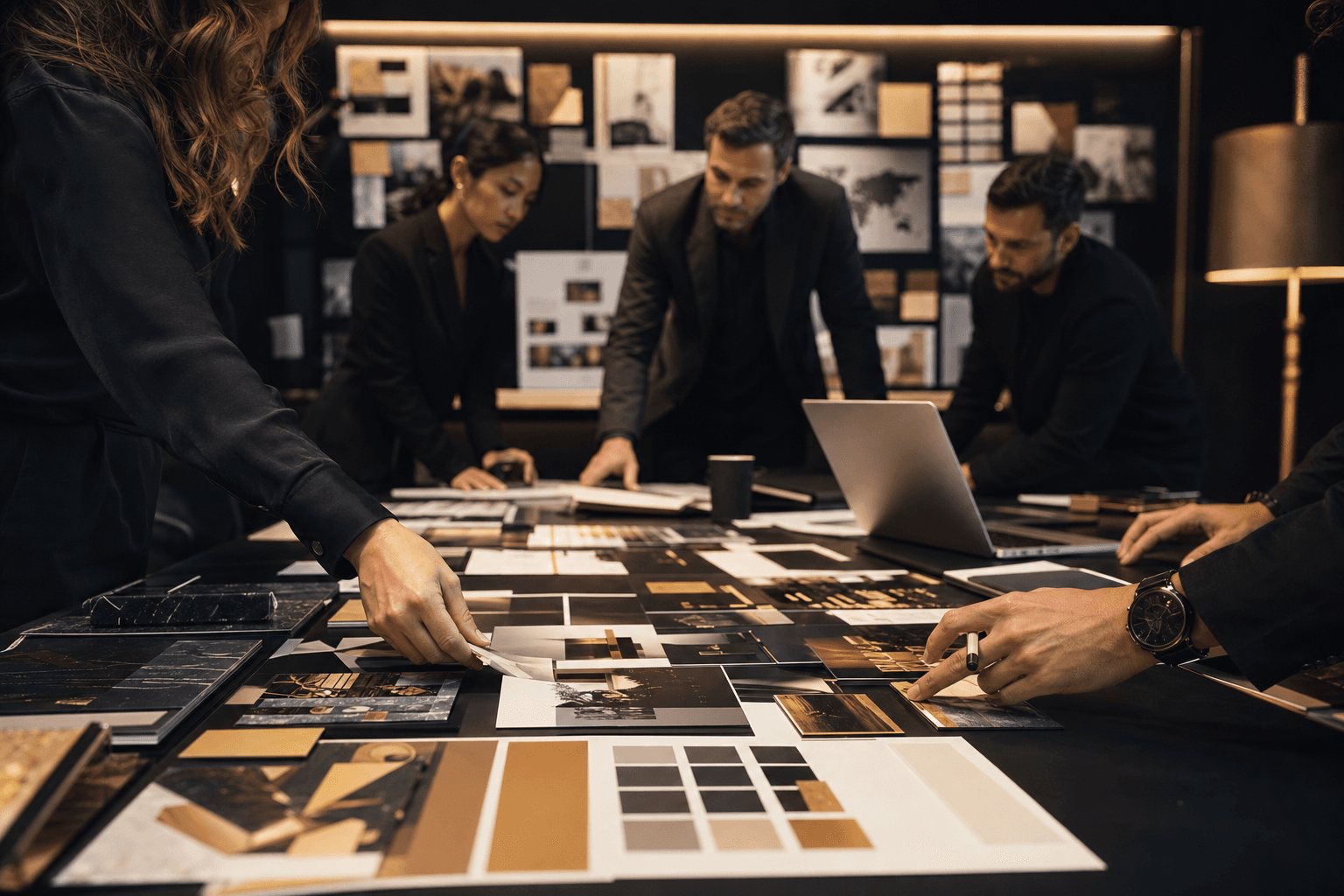 Organized campaign planning materials for business communications